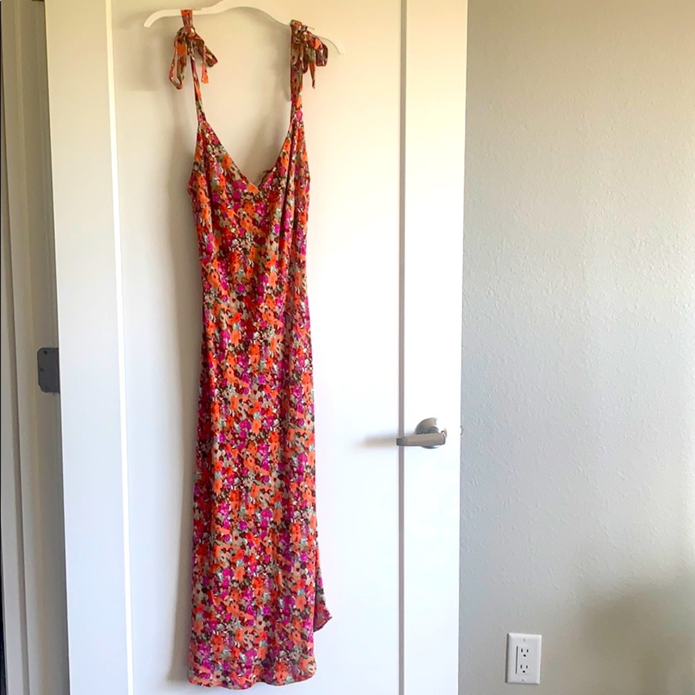 Bright Floral Midi Dress